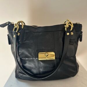 Coach Kristin Black Leather Shoulder Bag